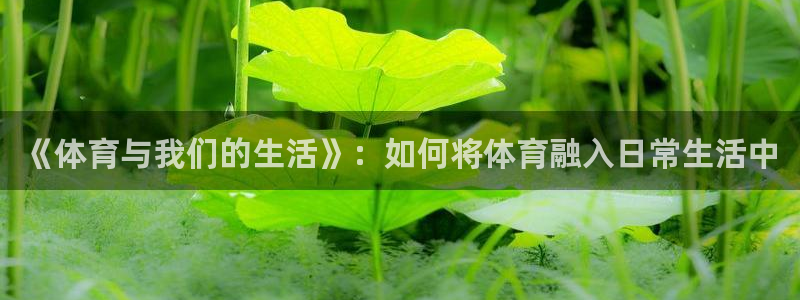 球王会体育：《体育与我们的生活》：如何将体育融入日常生活中